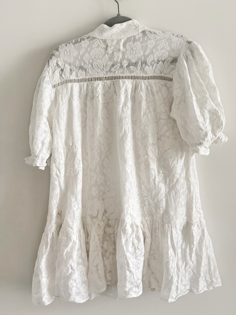 Anthropologie Porridge Embroidered Lace Babydoll Dress White Flowy Feminine - Picture 11 of 13
